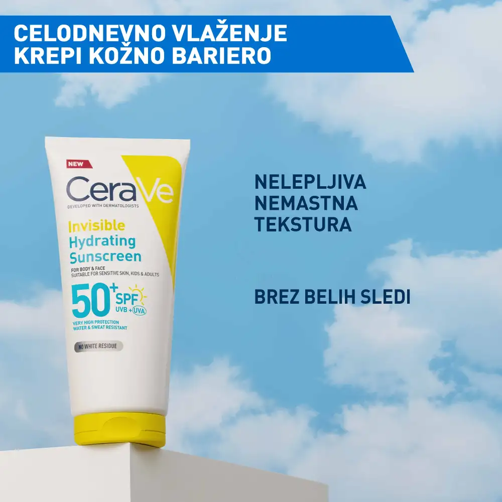 CeraVe Sun, nevidni losjon za zaščito pred soncem - ZF50+ (177 ml)